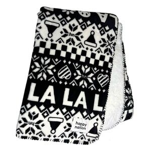 Victoria's Secret PINK Fa La La Christmas Sherpa Blanket Happy Nation 60"x‎ 50"